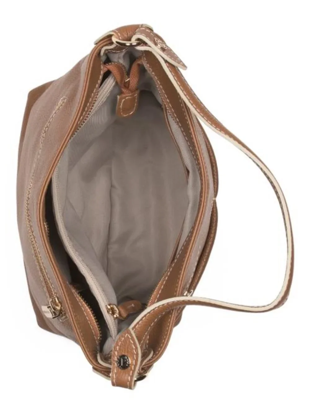 VALENTINA Made In Italy Leather Double Pocket Hobo